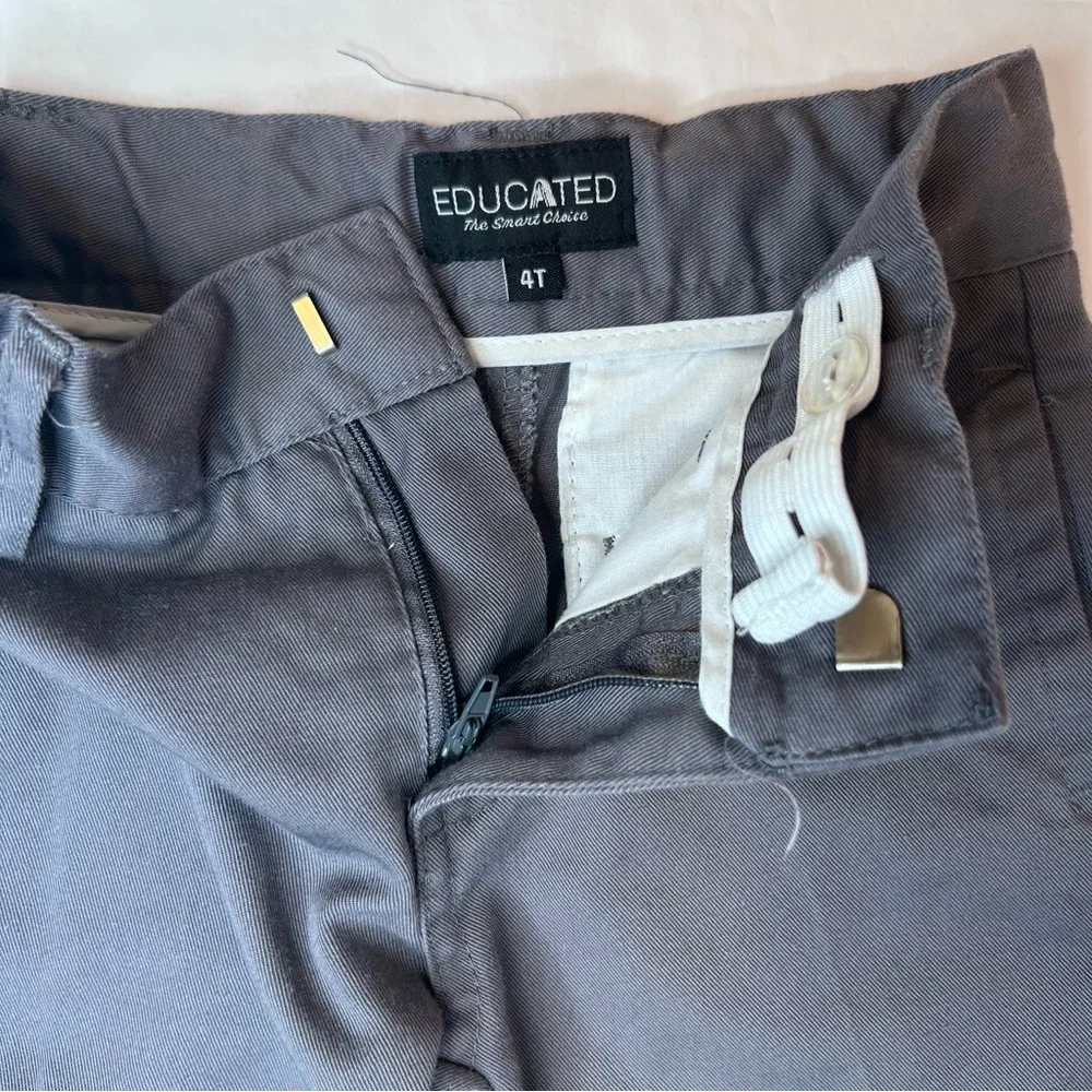 Educated The Smart Choice Gray Boys Kids Toddlers Charcoal Pants Size 4T